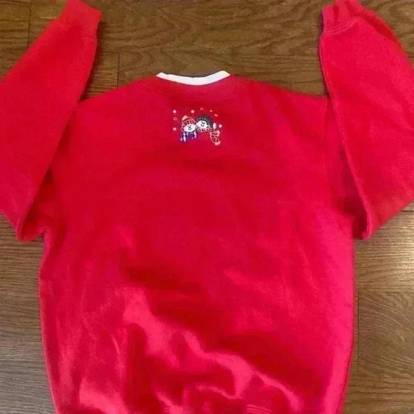 Vintage 90s Embroidered Snowman Christmas Sweatshirt Size SmallUgly Christmas Sw - Picture 9 of 9